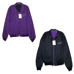 Vintage Club Orleans NWT Reversible Jacket Large Purple Black New L Mens